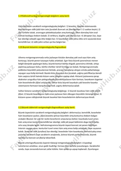 gidronefrozning rentgenologik belgilari — DOC