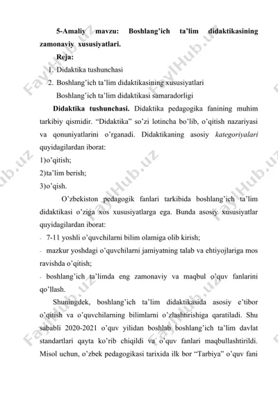 boshlang’ich ta’lim didaktikasining zamonaviy xususiyatlari — DOC