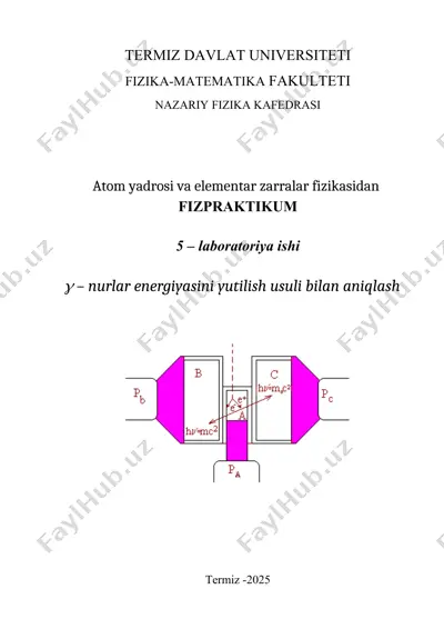 atom yadrosi va elementar zarralar fizikasidan fizpraktikum — DOC