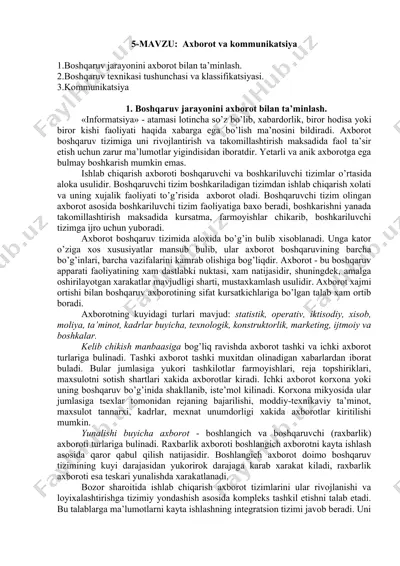 axborot va kommunikatsiya — DOC