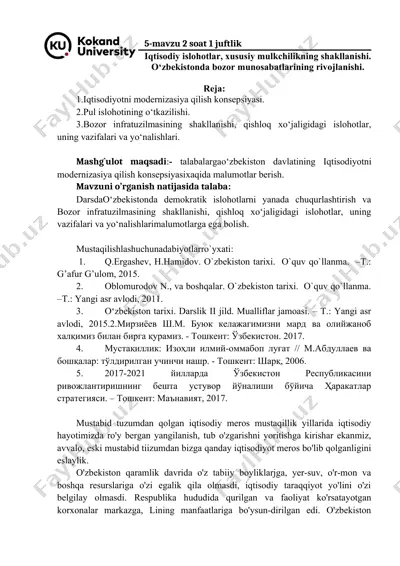 iqtisodiyotni modernizasiya qilish konsepsiyasi — DOC