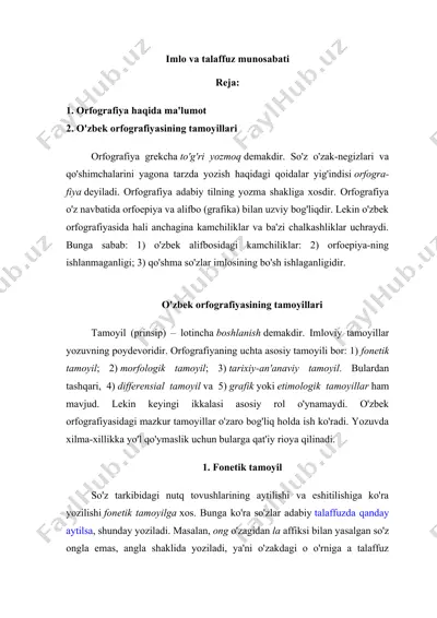 orfografiya haqida ma'lumot — DOC