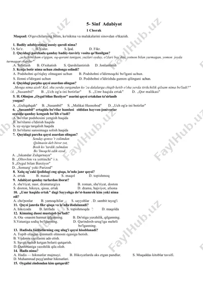 5- sinf adabiyot — DOC