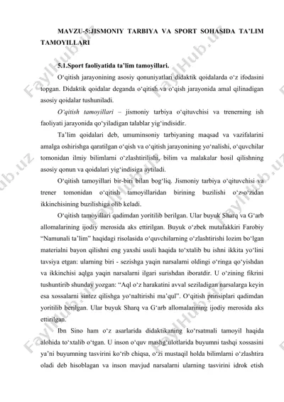 sport faoliyatida ta'lim tamoyillari — DOC