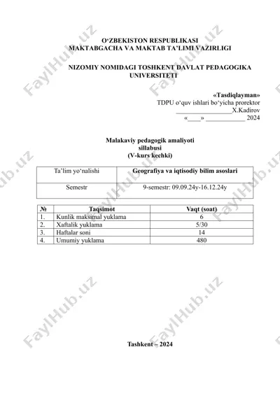 malakaviy pedagogik amaliyoti sillabusi — DOC