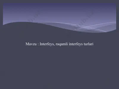 interfeys, raqamli interfeys turlari — PPTX