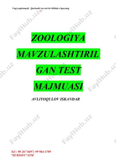 zoologiya test majmuasi — DOC