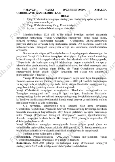yangi o‘zbekistonda amalga oshirilayotgan islohotlar — DOC
