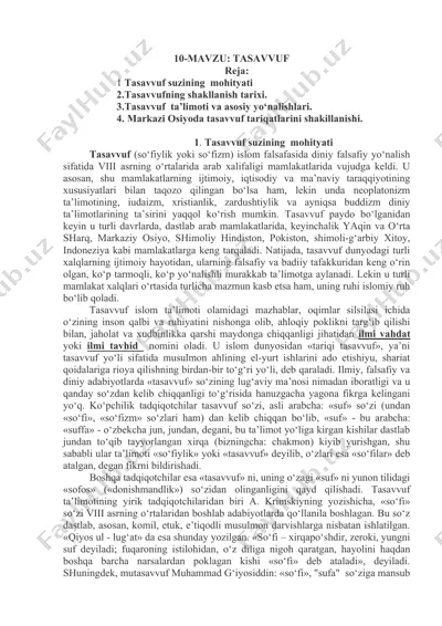 tasavvuf — DOC