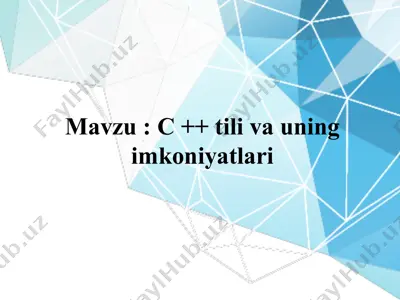 c ++ tili va uning imkoniyatlari — PPTX