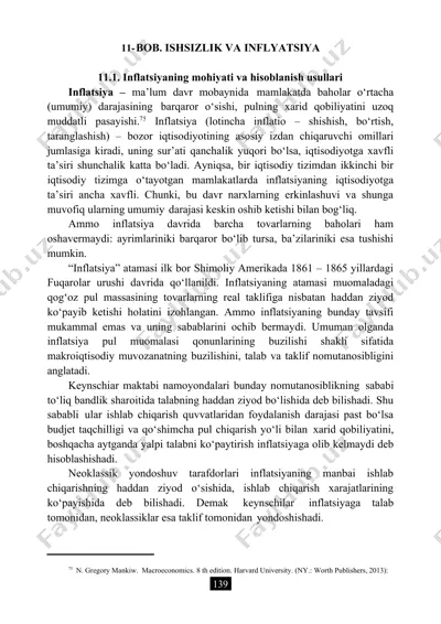 ishsizlik va inflyatsiya — DOC