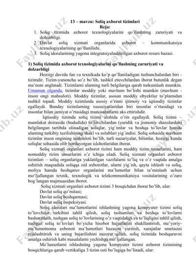 soliq axborot tizimlari — DOC