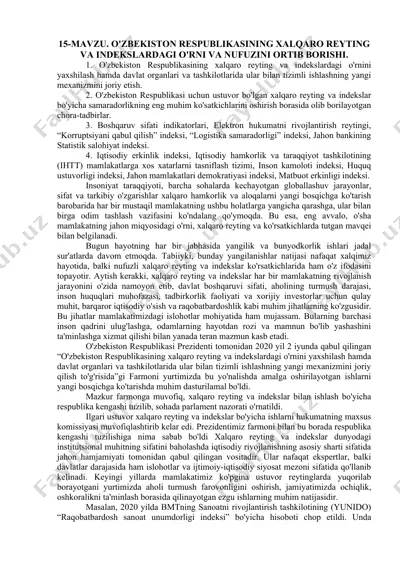 xalqaro reyting va indekslar — DOC