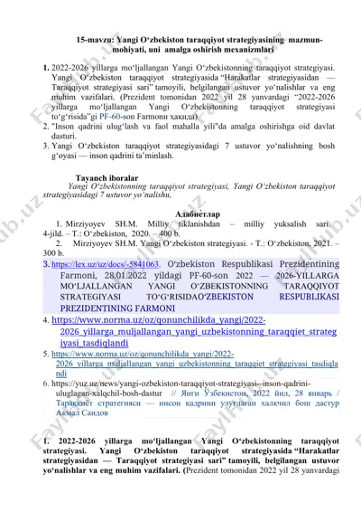 yangi o‘zbekiston taraqqiyot strategiyasi — DOC