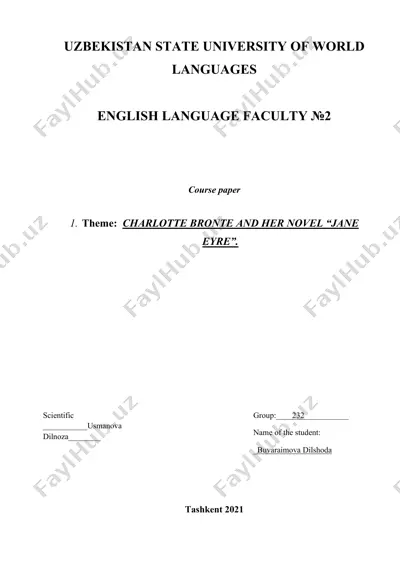 charlotte bronte and her novel “jane eyre” — DOC