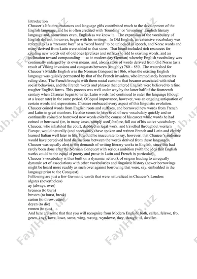 chaucer va middle english — DOC