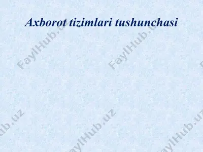 axborot tizimlari tushunchasi — PPTX