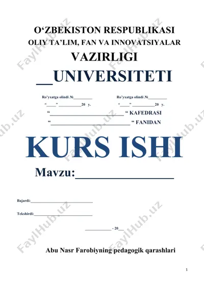 abu nasr farobiyning pedagogik qarashlari — DOC