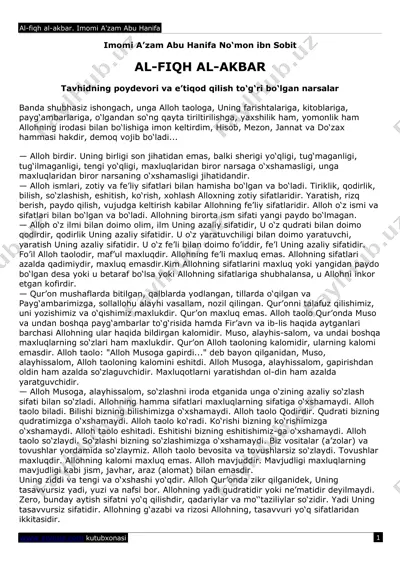 al-fiqh al-akbar — DOC