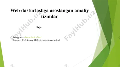 web dasturlashga asoslangan amaliy tizimlar — PPTX
