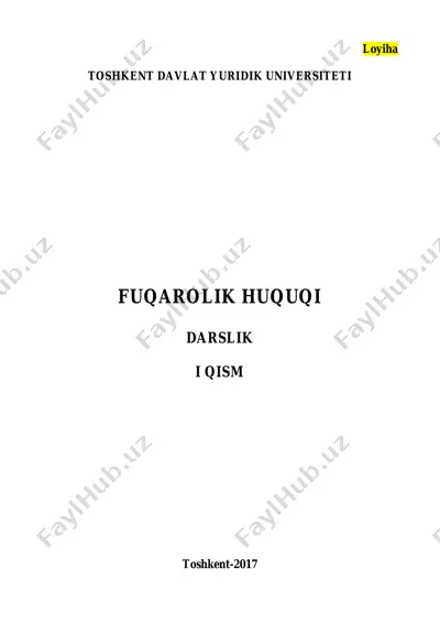 fuqarolik huquqi tushunchasi.tamoyillari va tizimi — PDF