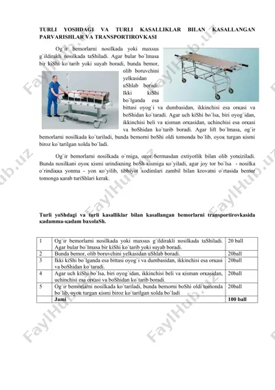 parvarishlar va transportirovkasi — DOC