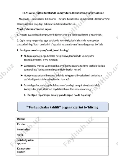 nutqni tuzatishda kompyuterli dasturlarning tarixiy asoslari — DOC