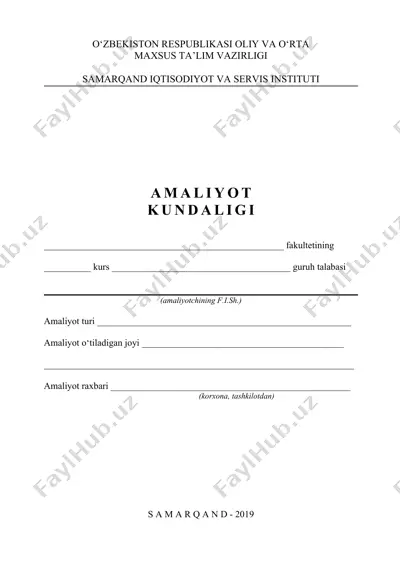 malakaviy amaliyotga yo‘llanma — DOC