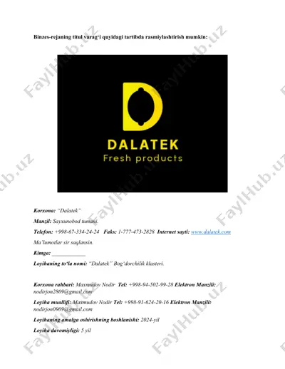dalatek bog'dorchilik klasteri — DOC