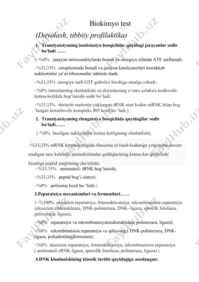 biokimyo test — DOC