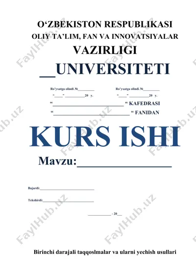 taqqoslmalar va ularni yechish usullari — DOC