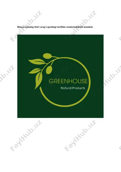 “greenhouse” natural products — DOC