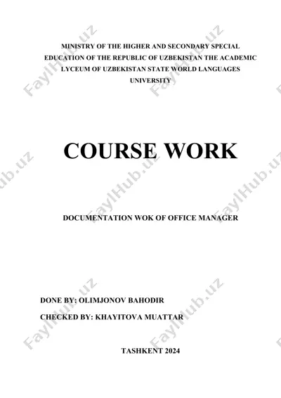 office manager documentation work — DOC