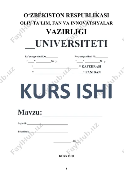 kurs ishi - boshlang‘ich sinf oʻquvchilarining og‘zaki nutqini o’stirishda garmmatik o’yinlardan foydalanish usullari — DOC