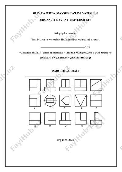 "chizmachilikni o’qitish metodikasi" — DOC
