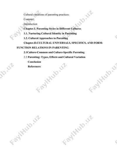 cultural variations of parenting practices — DOC