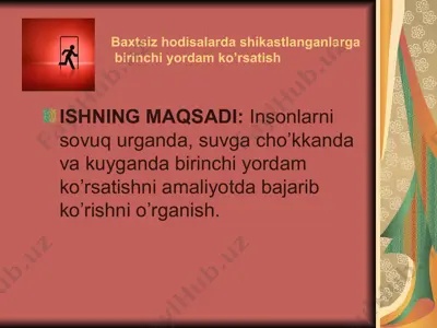 birinchi yordam ko’rishning asosiy prinsiplari — PPT