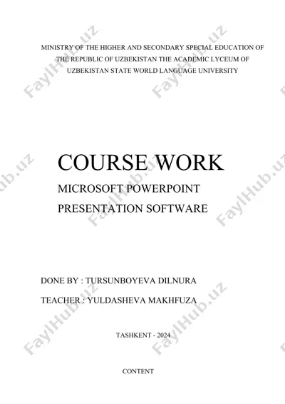 course work microsoft powerpoint presentation software — DOC