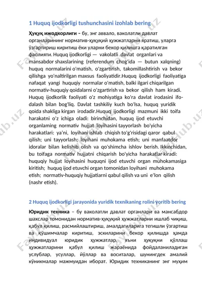 huquq ijodkorligi — DOC