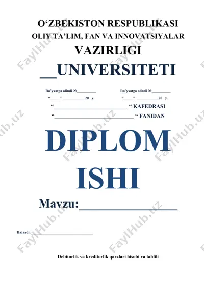 debitоrlik va krеditоrlik qarzlari hisobi va tahlili — DOC