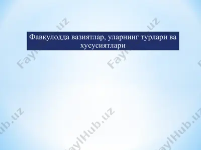 hayot faoliyati xavfsizligi — PPT