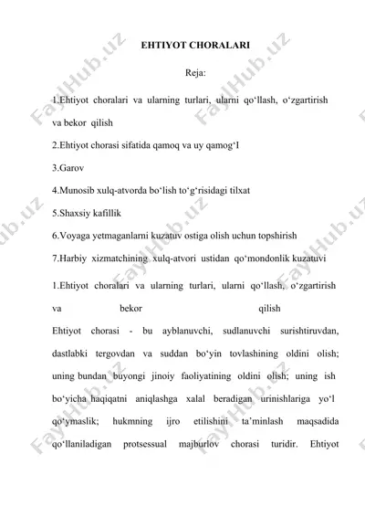ehtiyot choralar — DOC