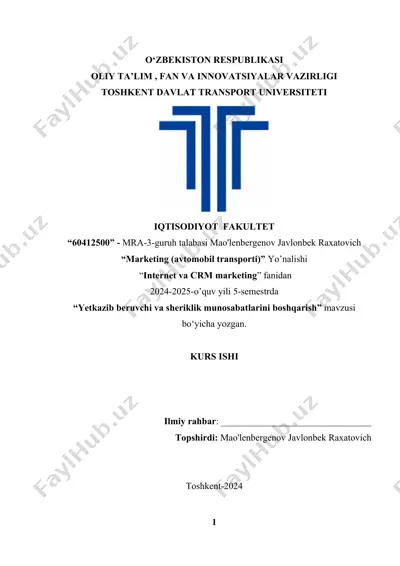 marketing (avtomobil transporti) — DOCX