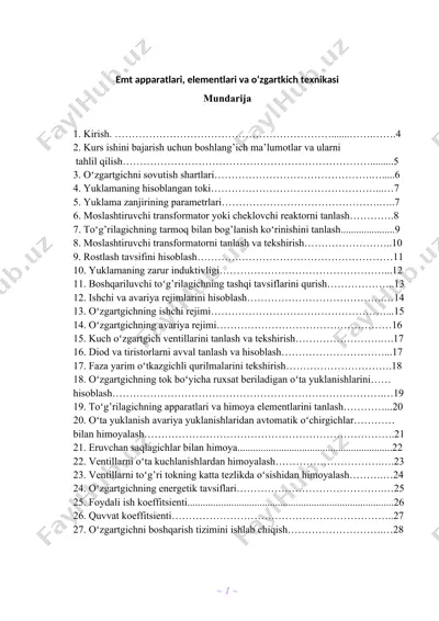 emt aррaratlari, elementlari va o‘zgartkich texnikasi — DOC
