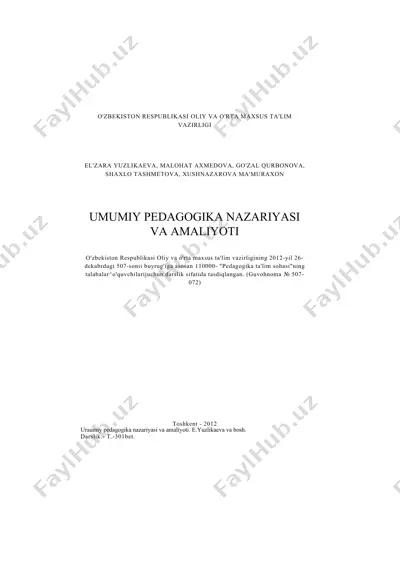 pedagogika darsligi "ta'limning amaliy metodlari" — DOC