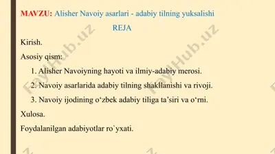 alisher navoiy asarlari - adabiy tilning yuksalishi — PPTX