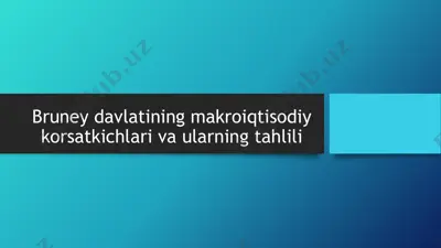 bruney davlatining makro iqtisodiy korsatkichlari va ularning tahlili — PPTX