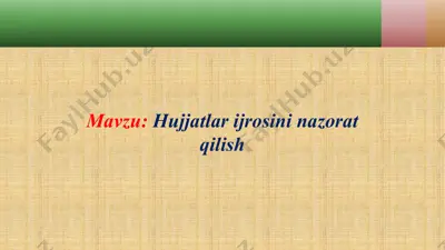 hujjatlarni joriy etish — PPTX