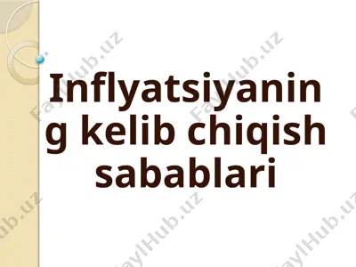 inflyatsiyaning kelib chiqish sabablari — PPTX