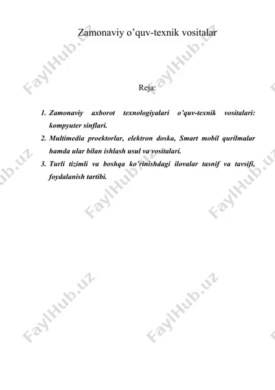 zamonaviy o’quv-texnik vositalar — DOC